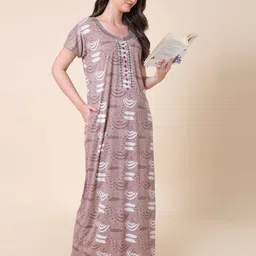 AVYAY Printed Maxi Nightdress image 4