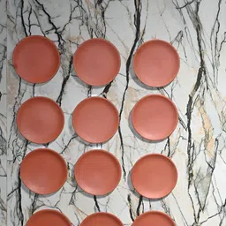 The handicraftian 12-Pcs Red Terracotta Round Wall Plates image 5