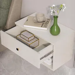 HEXA RED White Engineered Wood Bedside Table image 4