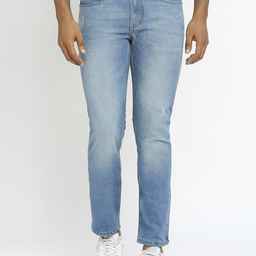 Basics Men Jean Slim Fit Low-Rise Low Distress Heavy Fade Stretchable Jeans-image-54