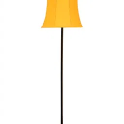 Devansh Yellow & Black Wooden & Cotton Floor Lamp image 5