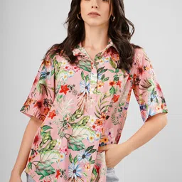 Sukshat Floral Print Crepe Shirt Style Top-picture-11