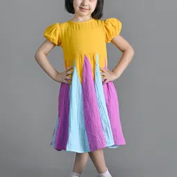 Nature Nook Kids Puff Sleeve Fit & Flare Dress-image-56
