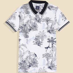 Allen Solly Junior Boys Floral Printed Polo Collar Tropical Pockets T-shirt-picture-44