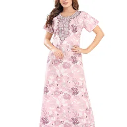 NIGHT QUEEN Embroidered Maxi Nightdress-image-49