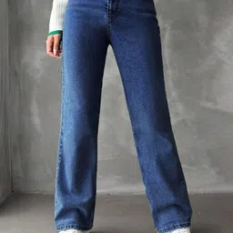 NU CLOTHS Women Comfort Wide Leg High-Rise Stretchable Jeans-picture-28