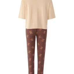 Trendyol Women Pure Cotton Printed Night suit image 5