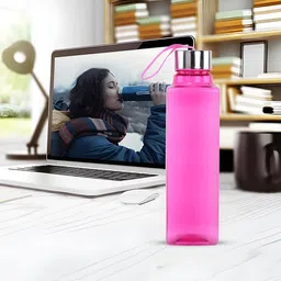 Kuber Industries Pink Set of 6 Plastic Solid Water Bottle image 2