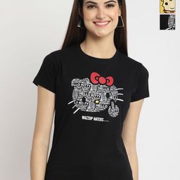 Tromko Women Pack of 3 Graphic Printed Round Neck Cotton Regular Fit T-shirts-picture-3