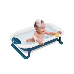 StarAndDaisy Blue & White Anti Slip Foldable Bath Tub image 4