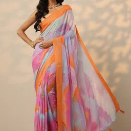 Libas Tie and Dye Silk Blend Saree-image-9