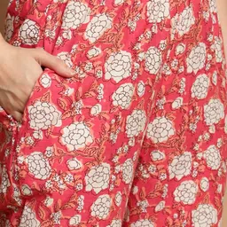 Sangria Printed Pure Cotton Top With Trouser Co-Ords image 3