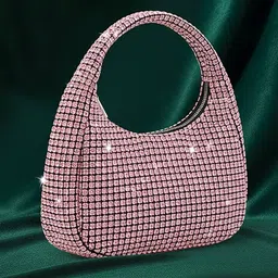 bebe Embellished Half Moon Handheld Bag With Embellished Details image 3