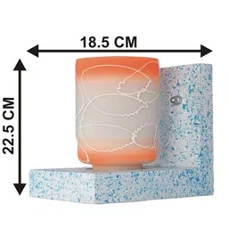 1ST TIME Orange & Orange Textured Wood Contemporary Cylinder Shaped Wall Lamp image 5