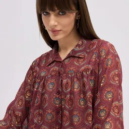 DressBerry Print Bohemian Chiffon Top image 5
