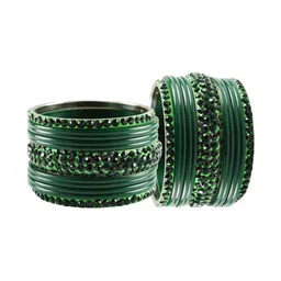 Vidhya Kangan Set Of 22 Silver-Plated Stone Studded Bangle image 2