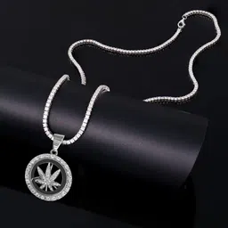 Krelin Silver-Plated Artificial Stones Studded Pendants With Chains-picture-27
