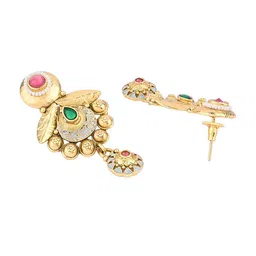 ASMITTA JEWELLERY Gold-Plated Enamelled Kundan-Studded image 2