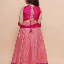 Bitiya by Bhama Girls Embroidered Gotta Patti Ready to Wear Lehenga & Blouse With Dupatta image 3