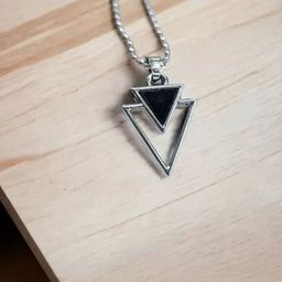 J.S ENTERPRISES Unisex Stainless Steel Contemporary Shaped Pendant With Chain-picture-1