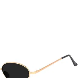 SPADEACES Unisex Full Rim Round Black Lens & Gold-Toned Round Sunglasses image 2