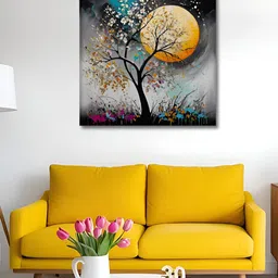 OLIVE TREE Grey & Yellow Canvas Floral and Botanical Wall Paintings image 5