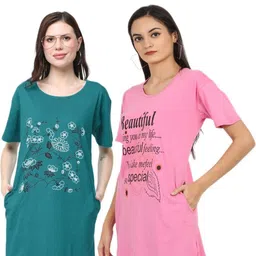 Linoges Women Floral 2 Printed Pockets 1 T-shirt image 4