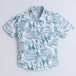 FOURFOLDS Boys Printed Short Sleeves Shirt With Shorts image 3