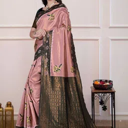 LALITATEX Woven Design Embroidered Art Silk Heavy Work Banarasi Saree image 3