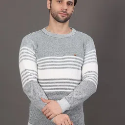 GRACIT Women Striped Round Neck Woollen Pullover Sweater-image-24