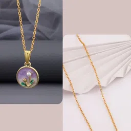 SZN Set Of 2 Gold-Plated Artificial Beaded Enamelled Chains-picture-39