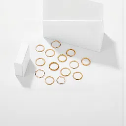 TheVineGirl Set Of 14 Gold Plated Adjustable Finger Rings image 3