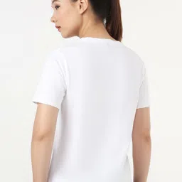 Kraus Jeans Floral Printed Round Neck Crop Length Slim Fit Casual T-Shirt image 4