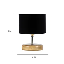 Devansh Wood Table Lamp With Black Cotton Shade by New Era image 5