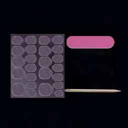 The Pink Truck Set of 24 Artificial Reusable Nails With Flower Print Design image 3