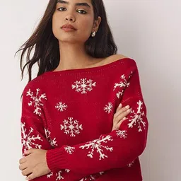 Trendyol Women Printed Round Neck Pullover-picture-26