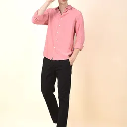 Cantabil Men Comfort Spread Collar Long Sleeves Regular Fit Casual Shirt image 3