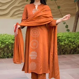 Moda Rapido Women Ethnic Motifs Printed Kurta with Trousers & Dupatta image 5