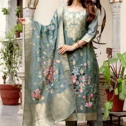 Siya Fashion Women Floral Regular Kurta with Trousers & With Dupatta-picture-39