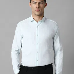 Louis Philippe Ath.Work Slim Fit Vertical Striped Long Sleeves Formal Shirt-image-33