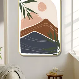SAF White & Pink Mountain Printed Wall Art image 3