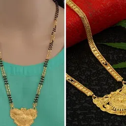 Ramdev Art Fashion Jwellery Brass Gold Plated Mangalsutra-picture-44