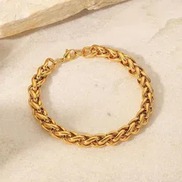 The Roadster Lifestyle Co Men Gold Plated Chain Bracelet-picture-40