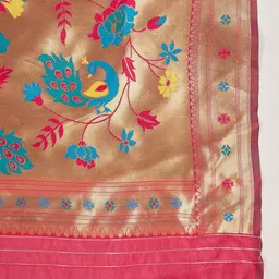 all about you Women Ethnic Motifs Zari Paithani Saree image 3