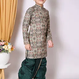 Cae Boys Ethnic Motifs Embroidered Regular Sequinned Kurta with Dhoti Pants image 5