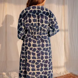 THE INDIAN ETHNIC CO Dabu Slub Cotton Loose Fit Dress image 4