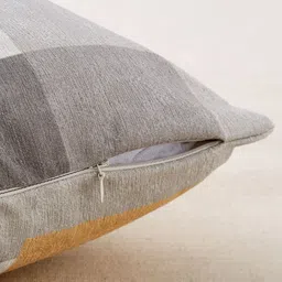 Home Centre White & Grey 2 Pieces Geometric Square Cushion Covers image 5