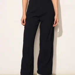 ONLY Women Textured Straight Fit High-Rise Trousers image 3