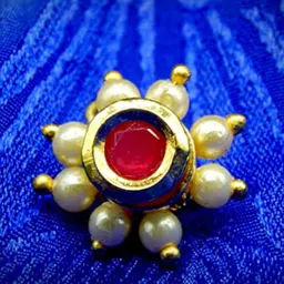 Anouk Gold-Plated Kundan Studded & Pearls Beaded Nosepin-picture-28
