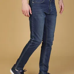 V-Mart Men Regular Fit Mid-Rise Low Distress Light Fade Jeans image 4